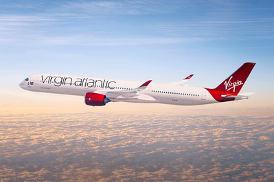 Virgin Atlantic airplane in the sky