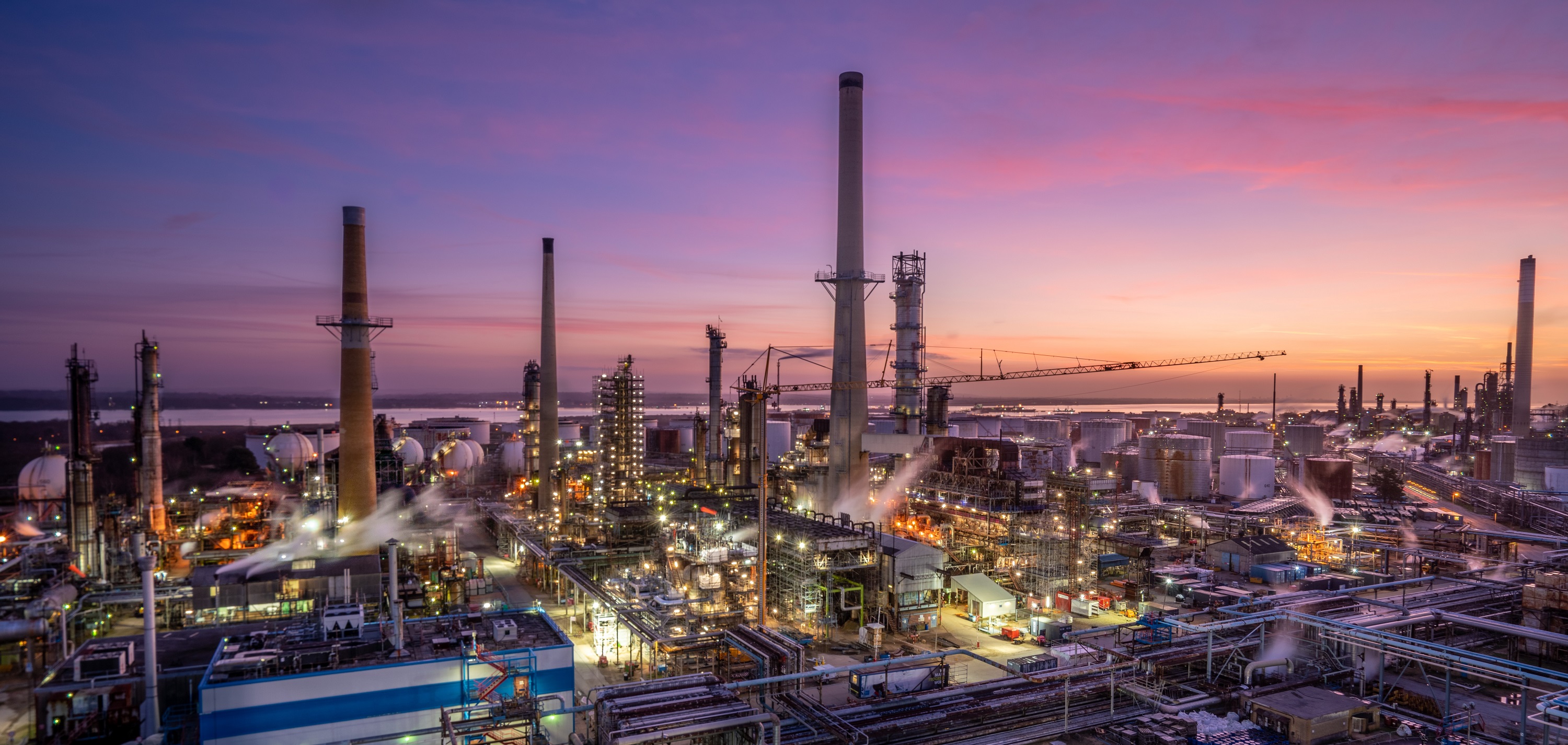 ExxonMobil Fawley at dusk
